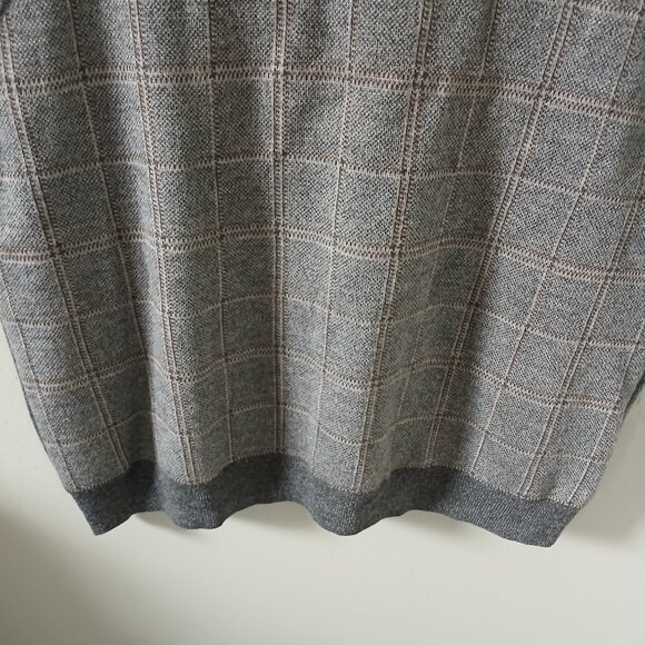 Brooks Brothers Extra Fine Italian Merino Wool Sweater Vest Gray Plaid Men's XL - Picture 3 of 8